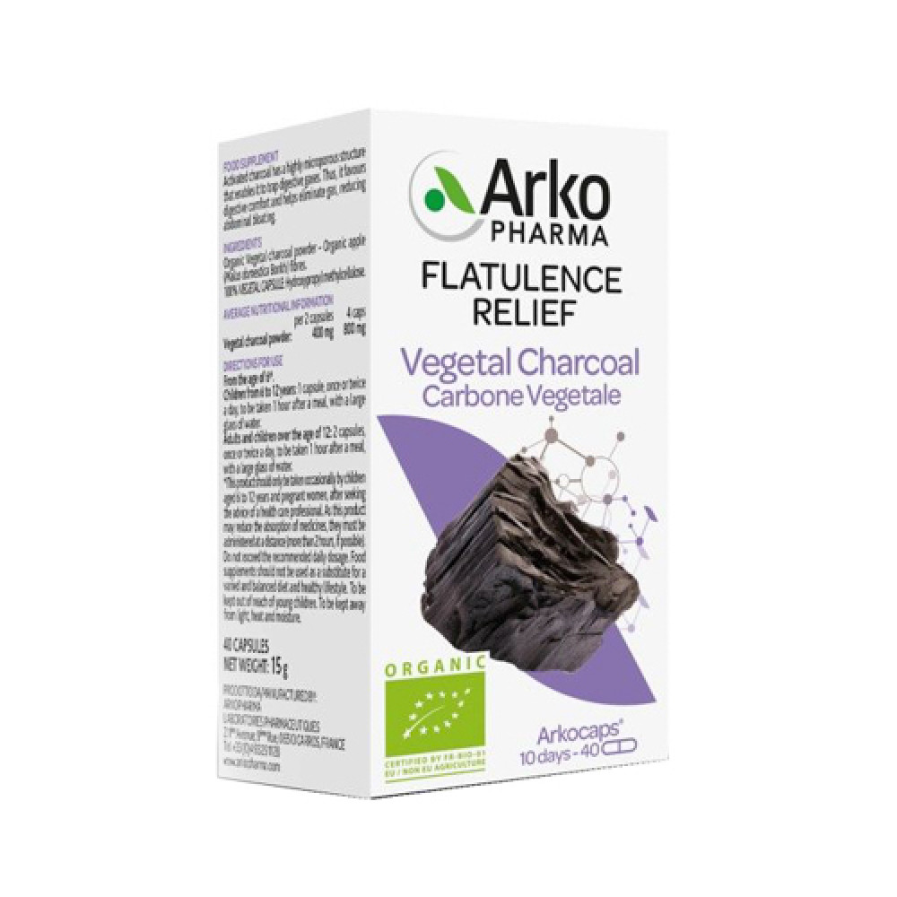 Arkopharma Flatulence Relief Charcoal 40 Capsules