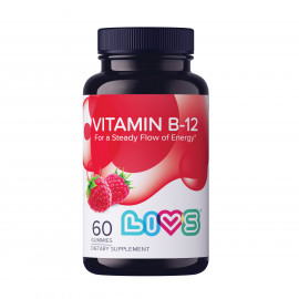 Livs Vitamin B-12 Raspberry Flavoured 60 Gummies