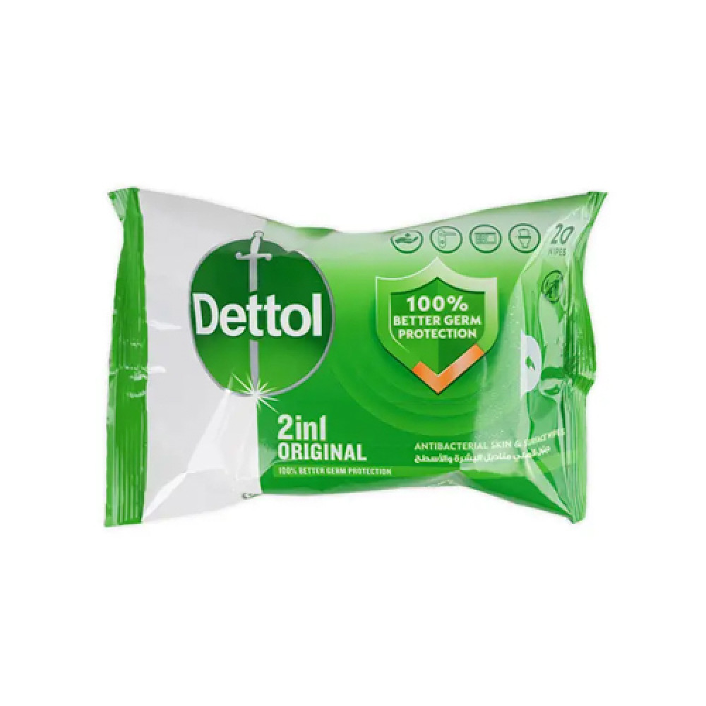 Dettol Anti-Bacterial Skin Wipes 20 Pieces (Original)