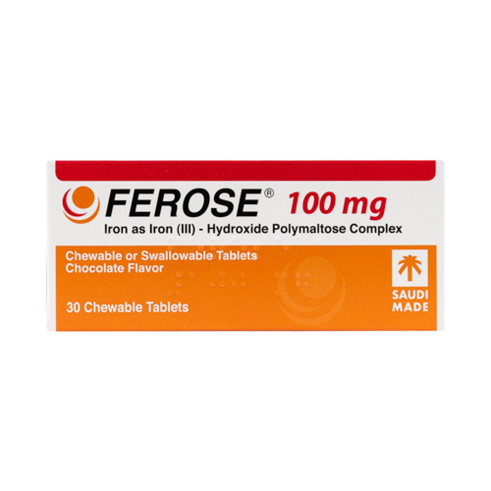 Ferose 100mg 30 Chewable Tablets 