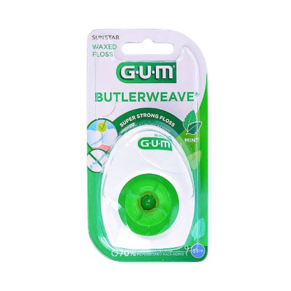 GUM BUTLERWEAVE WAXED FLOSS 50M