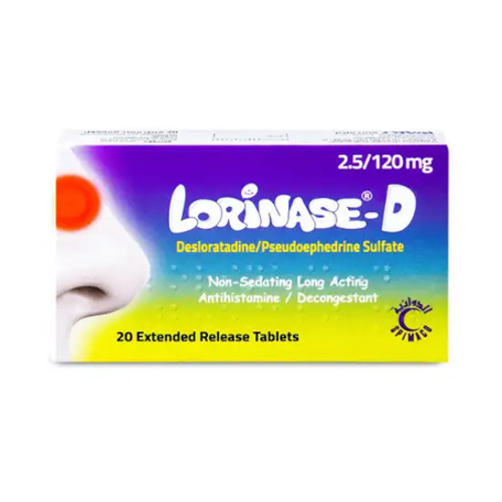 Lorinase-D 2.5/120mg 20 Tablets