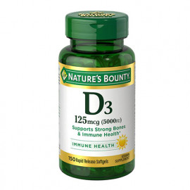 Natures Bounty Vitamin D3 125mcg 5000 IU 150 Softgels