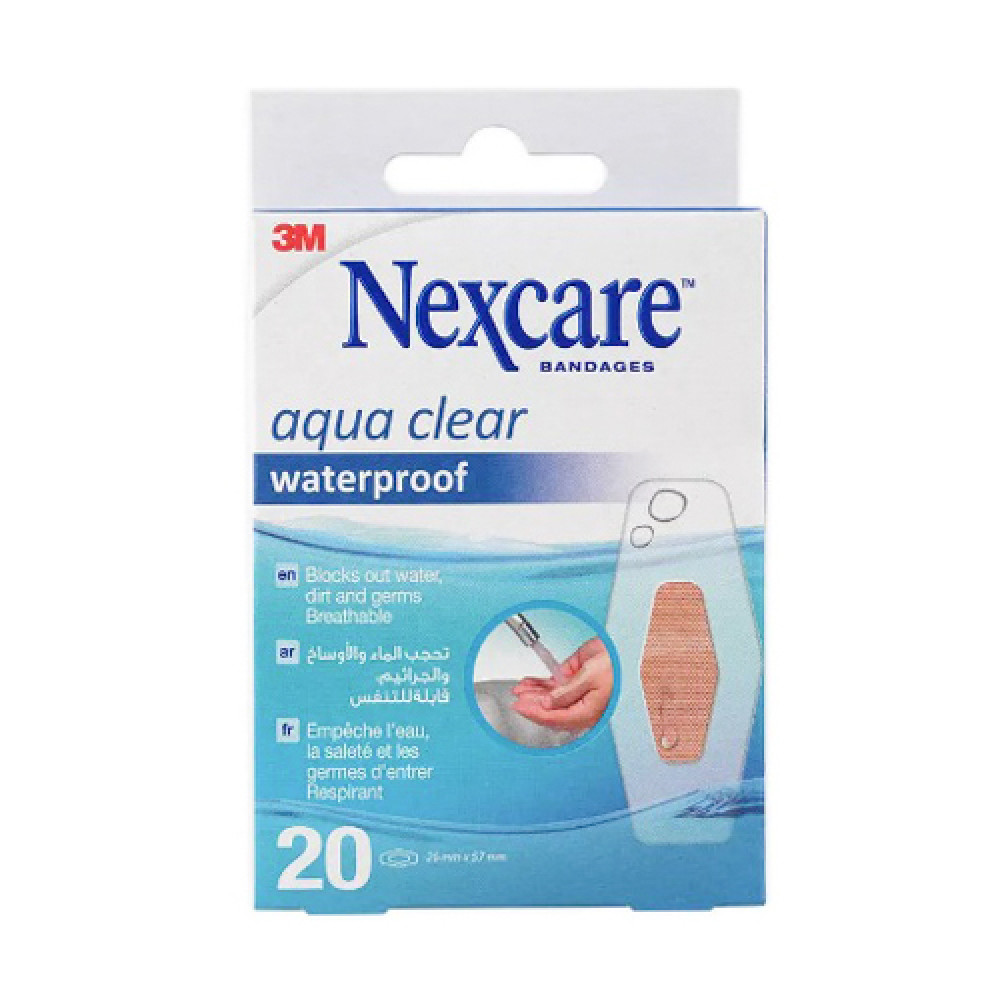 NEXCARE AQUA CLEAR WATER PROOF BANDAGES 26 X 57MM 20PCS