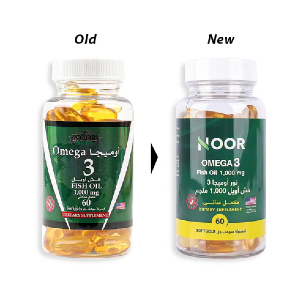 NOOR OMEGA FISH OIL 3 1000MG 60 SOFTGELS