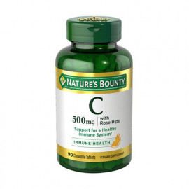 Natures Bounty Vitamin C 500mg with Rose Hips 90 Chewable Tablets