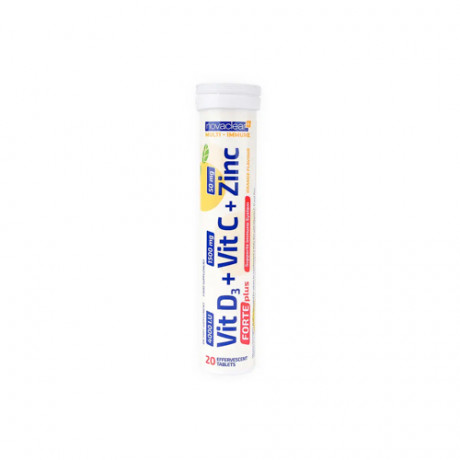 Novaclear Vit-D3 & Vit-C + Zinc Forte Plus 20 Tablets - Orange