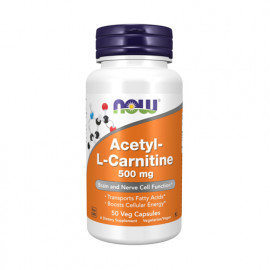 Now Acetyl-L-Carnitine 500mg 50 Veg Capsules