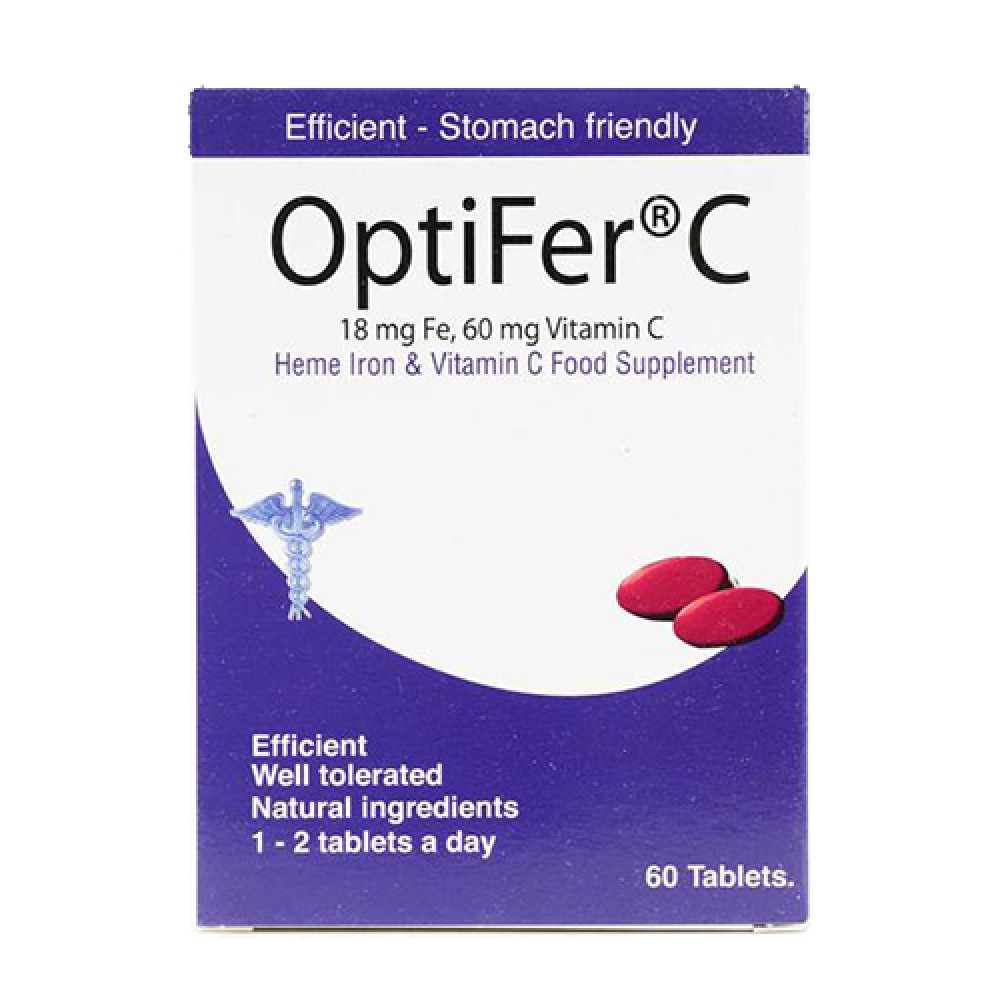 Optifer C 18mg Iron + 80mg Vitamin C 60 Tablets
