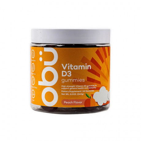 Obu Vitamin D3 Peach Flavor 60 Gummies