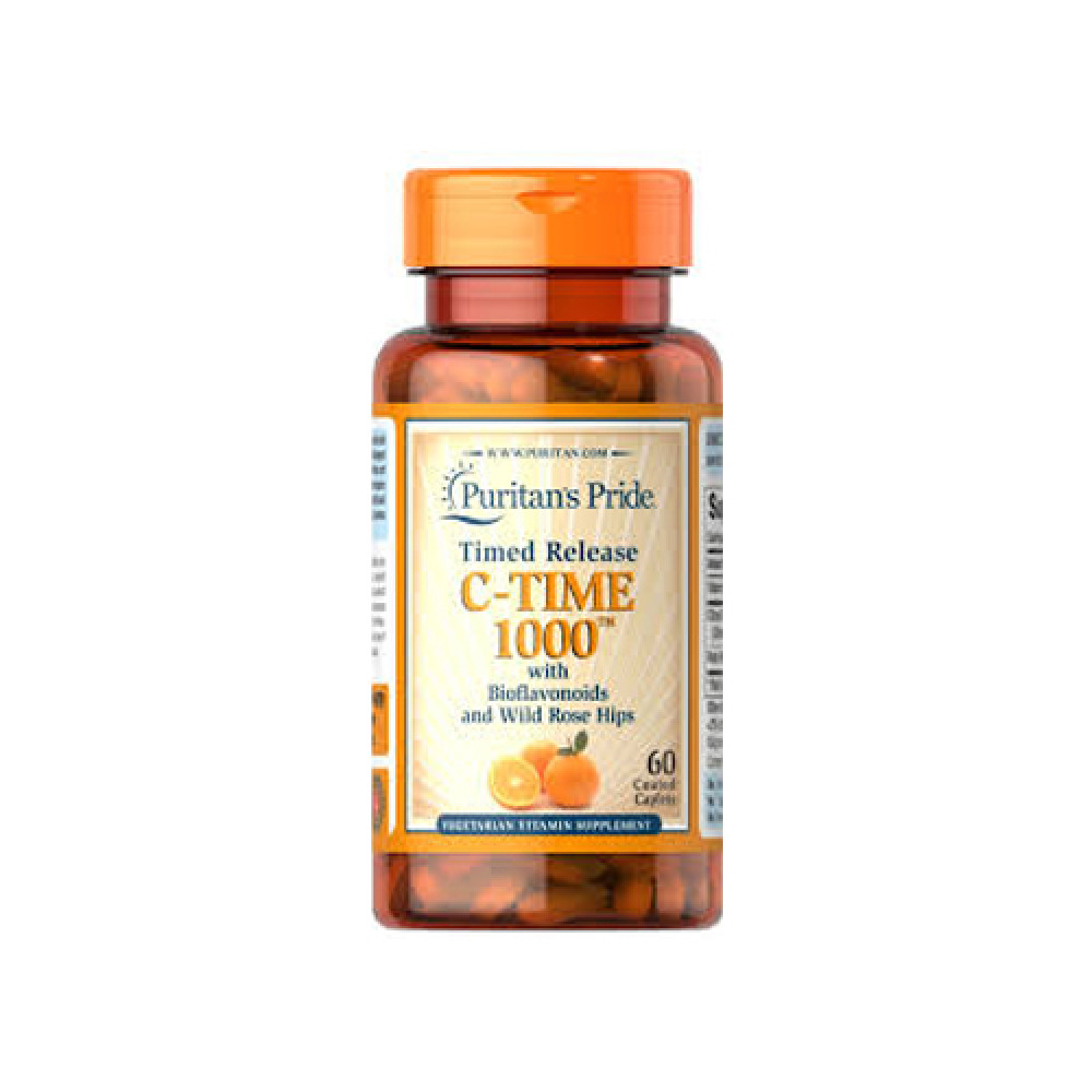 Puritans Pride C-Time 1000 With Rose Hips 60 Caplets