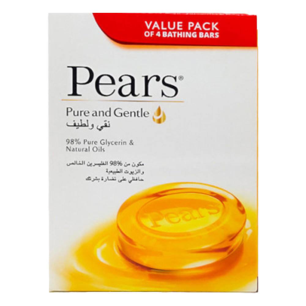 Pears Pure & Gentle Soap Bars Value Pack 4 x 125g