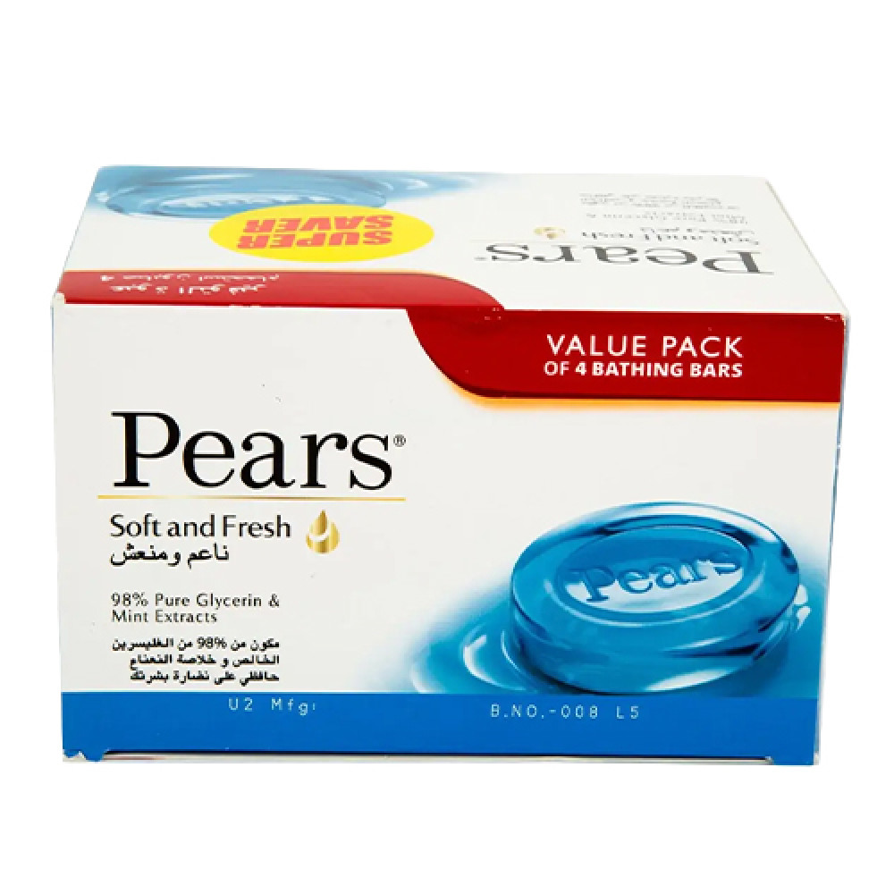 Pears Soft & Fresh Soap Bars Value Pack  4 x 125g