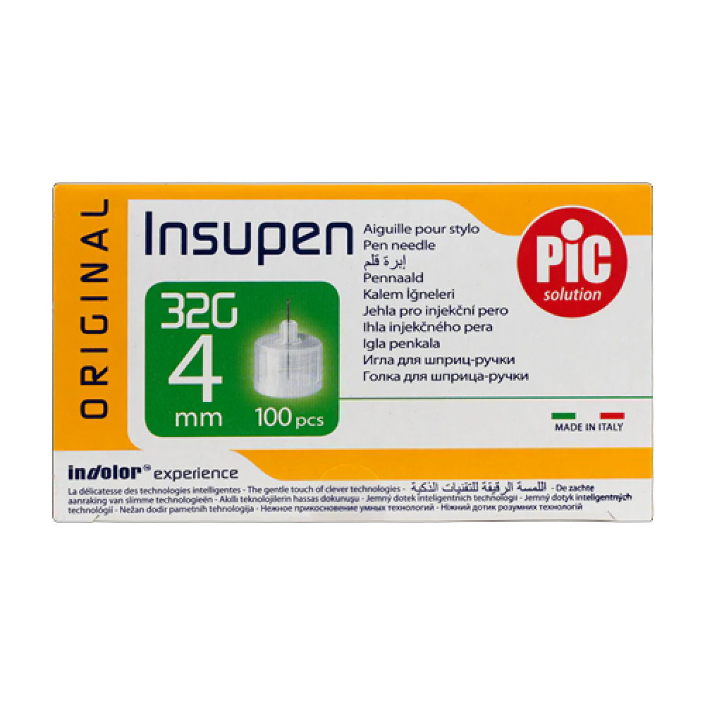 Pic Insupen Pen Needles 4mmx32G 100 Pcs