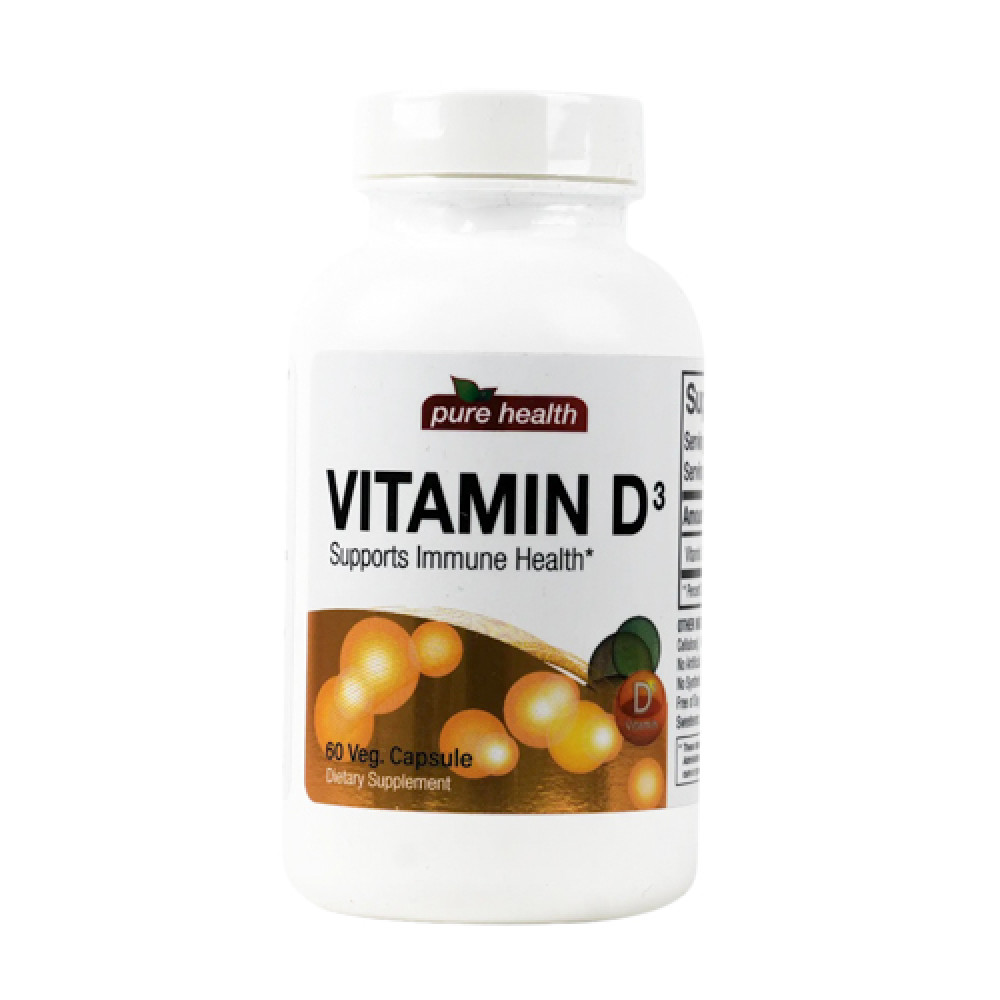 Pure Health Vitamin D3 5000 IU 60 Veg Capsules