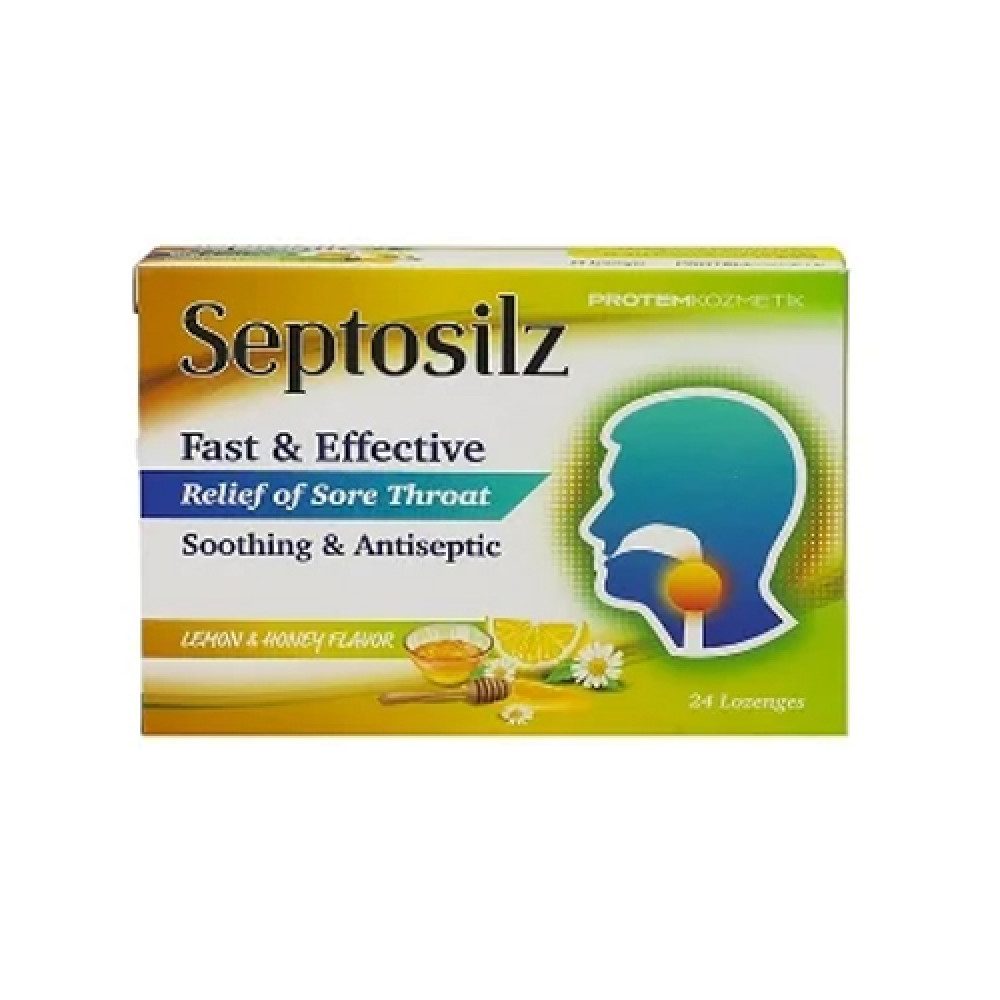 Septosilz Lemon And Honey Flavor 24 Lozenges 