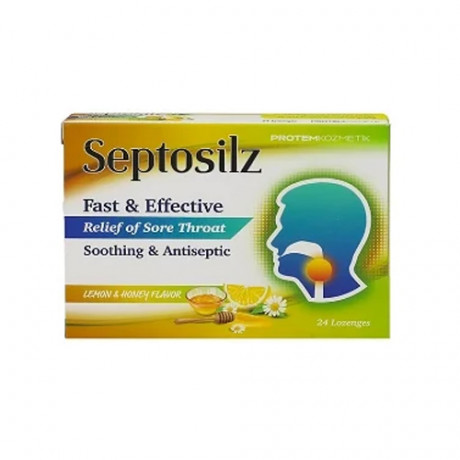 Septosilz Lemon And Honey Flavor 24 Lozenges 