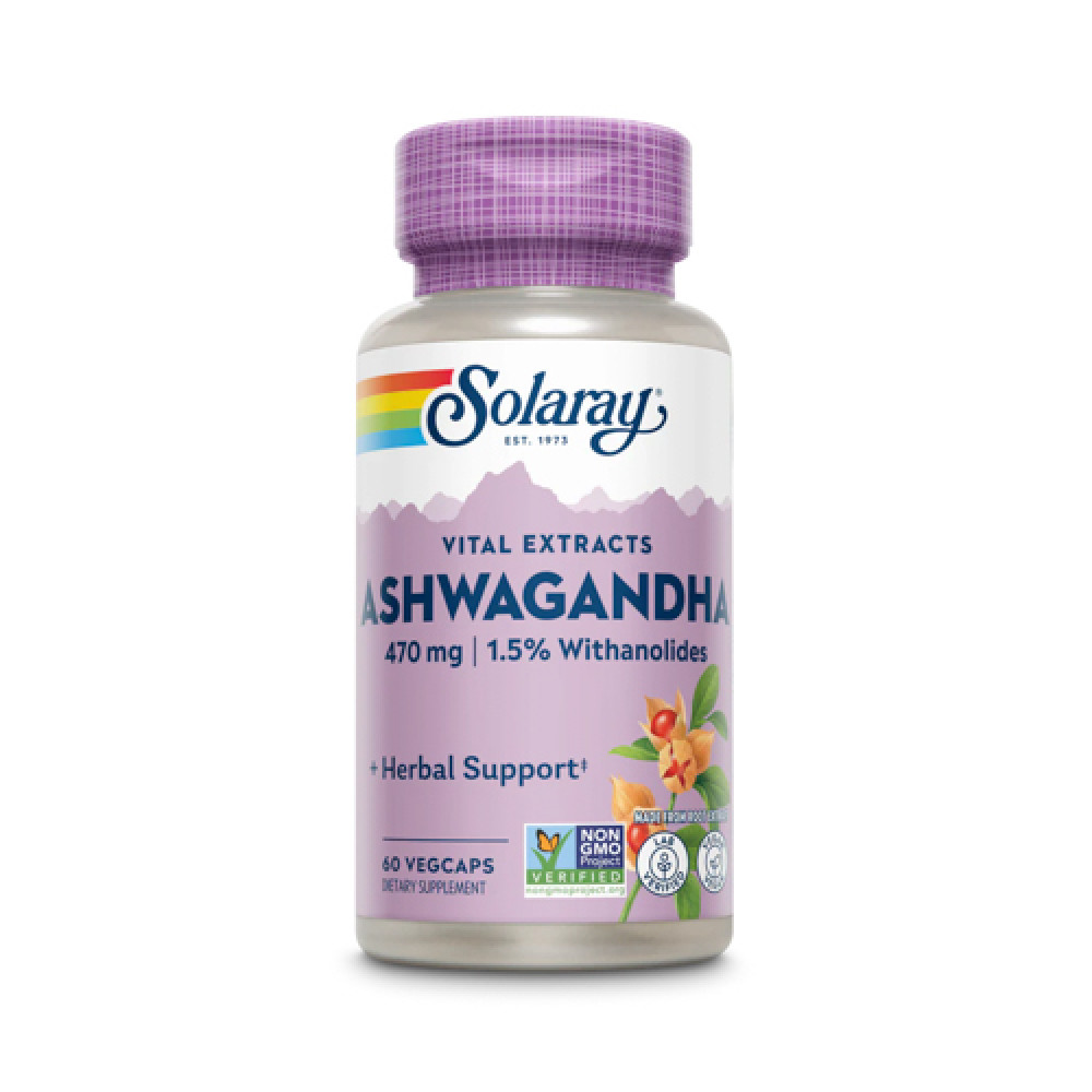 Solaray Ashwagandha 470mg 60 Veg Capsules