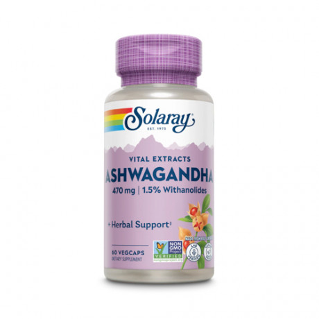 Solaray Ashwagandha 470mg 60 Veg Capsules