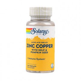 Solaray Zinc Copper 100 Veg Capsules