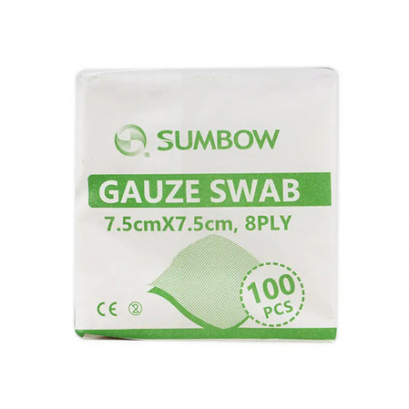 Sumbow Gauze Swab Non-Sterile 7.5x7.5cm 8ply 100 Pieces