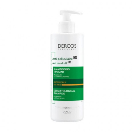 Vichy Dercos Anti-Dandruff Dry Hair Shampoo 390ml (Dermatological Shampoo)