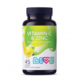 Livs Vitamin C & Zinc with Lemon Flavour 45 Gummies