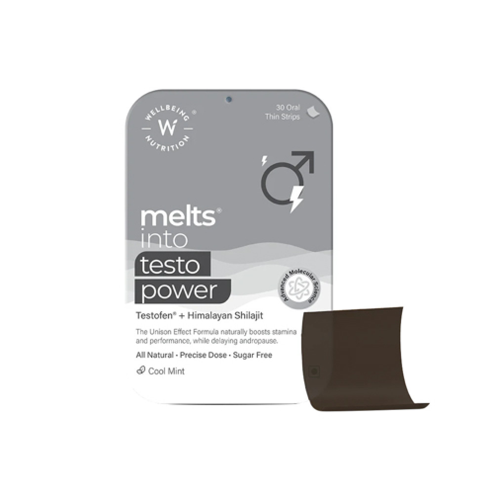 Wellbeing Melts Into Testo Power Cool Mint 30 Strips 