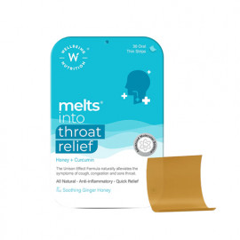 Wellbeing Melts Into Throat Relief Ginger Honey 30 Strips