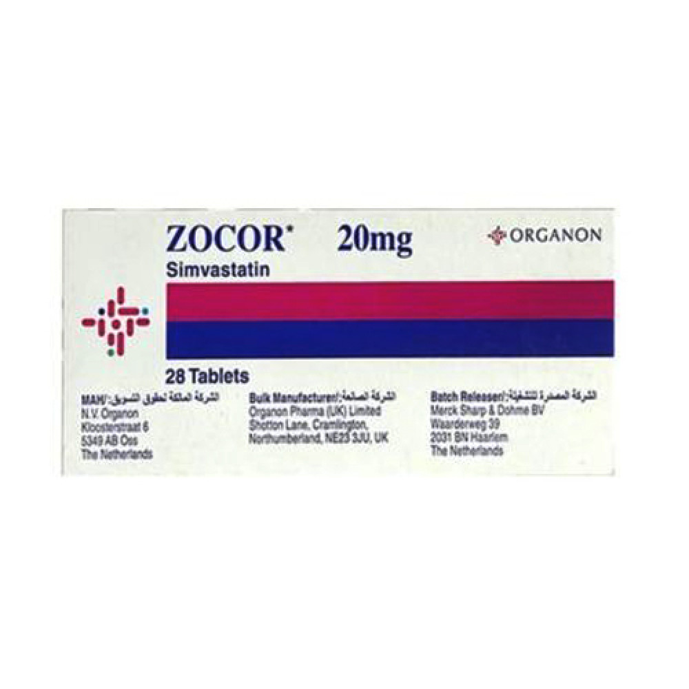 Zocor 20mg 28 Tablets