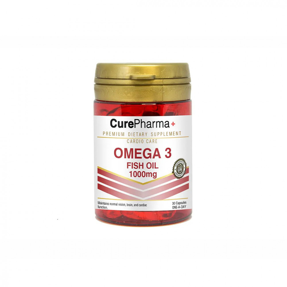 Curepharma omega 3 fish oil 1000mg 30 softgel capsules